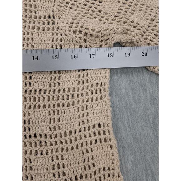 Designers Studio Originals Crochet Cardigan Womens Petite Medium Short Sleeve - Picture 11 of 11